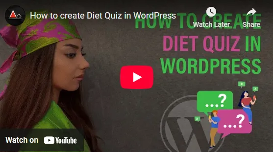 Diet Plan WordPress Survey